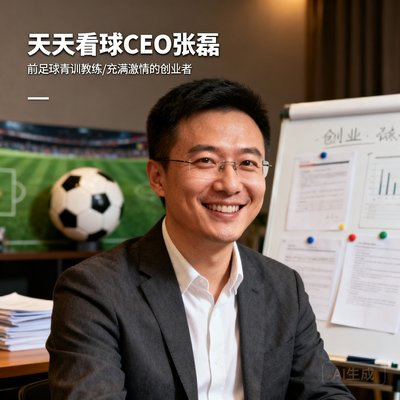 天天看球CEO张磊，前足球青训教练，充满激情的创业者